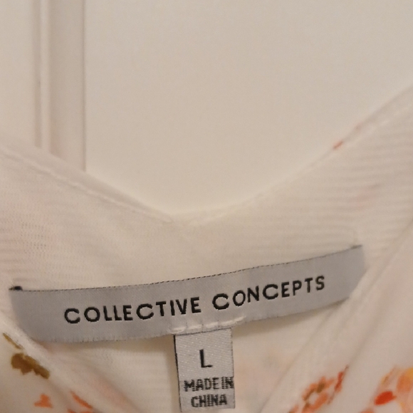 Collective Concepts White and Orange Floral Dress - Picture 2 of 5